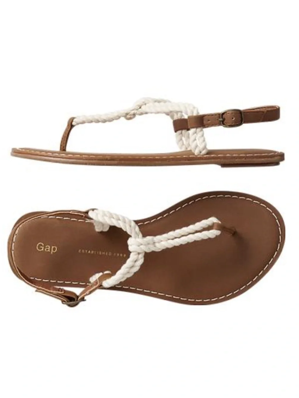 Girls GAP T-Strap Rope Sandals